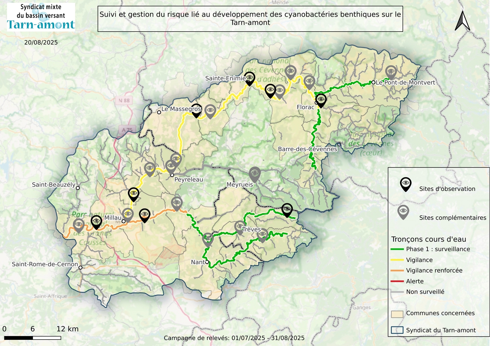 Carte suivi cyanos